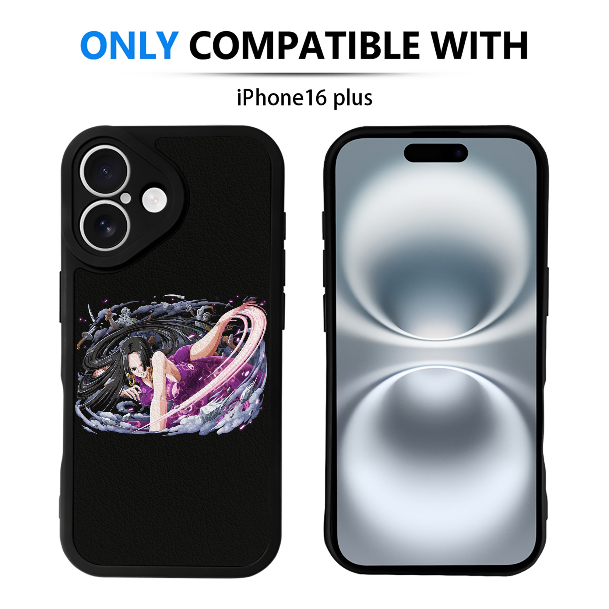 （画像用） ワンピース ボア・ハンコック ONE PIECE Boa·Hancock 【iPhone 16シリーズ対応】シリコンスマホケース（レザー調） 材質：シリコン